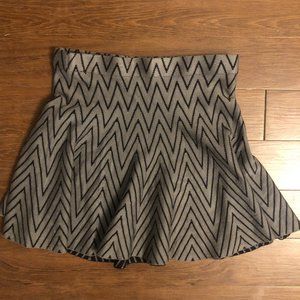 Chevron Skirt Grey Zigzags